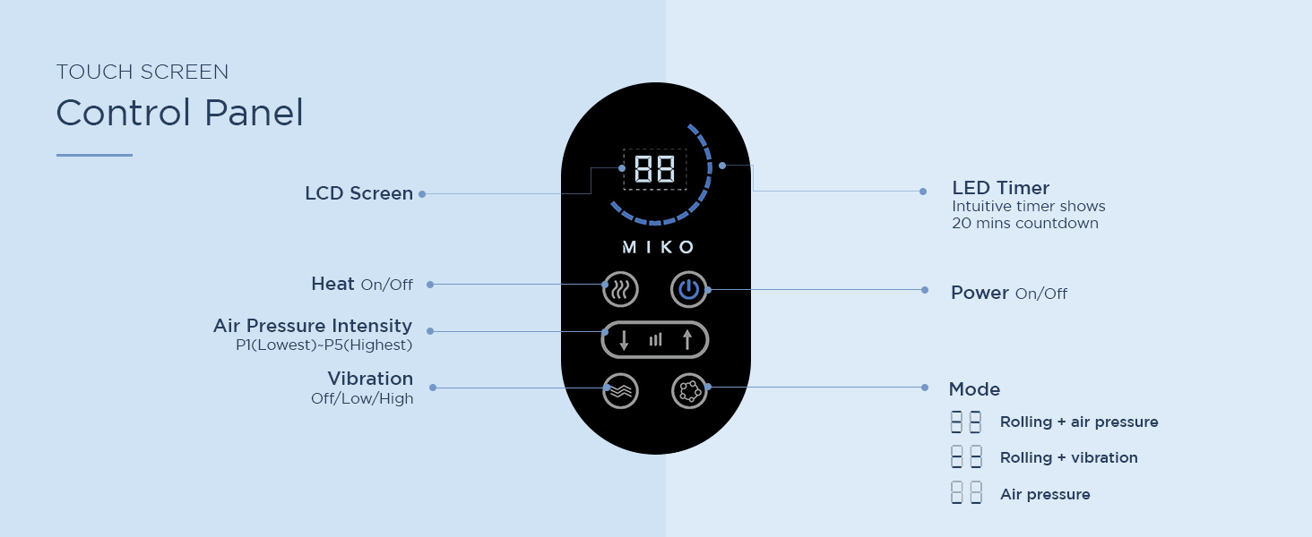 control panel foot miko foot massager 