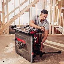 Table saw with folding legs