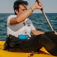 Restube active rowing in the sea