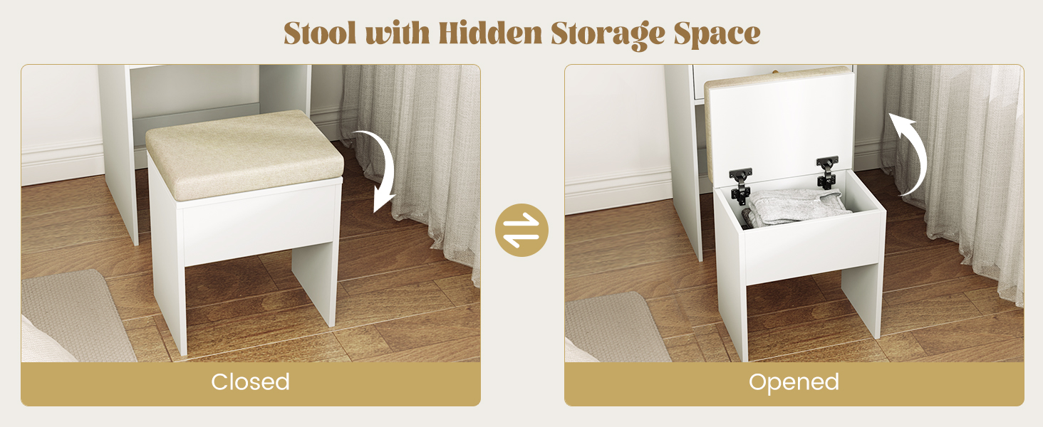 Compact White Dressing Table