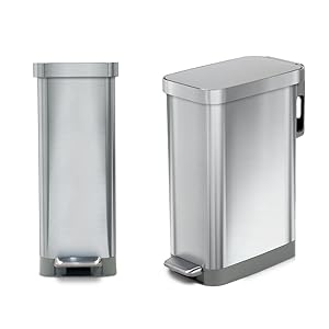 narrow kitchen trash can