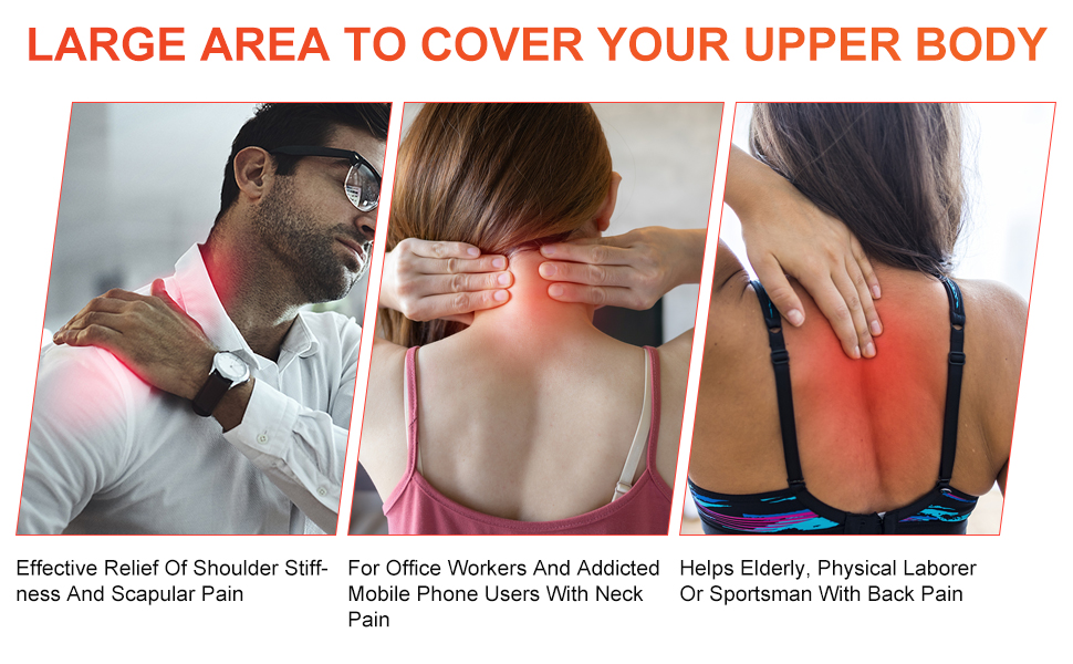 Red Light Therapy for Neck and Shoulder Pain Relief 850nm Near Infrared Therapy Set Wrap Devices