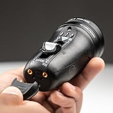 Light & Motion Sola Light charging ports and charger