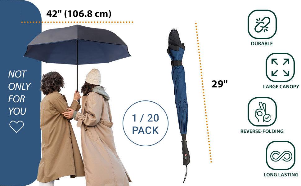 PUREVACY Windproof Travel Umbrella Double Layered Umbrella Heavy Duty Umbrella Windproof Wind Umbre