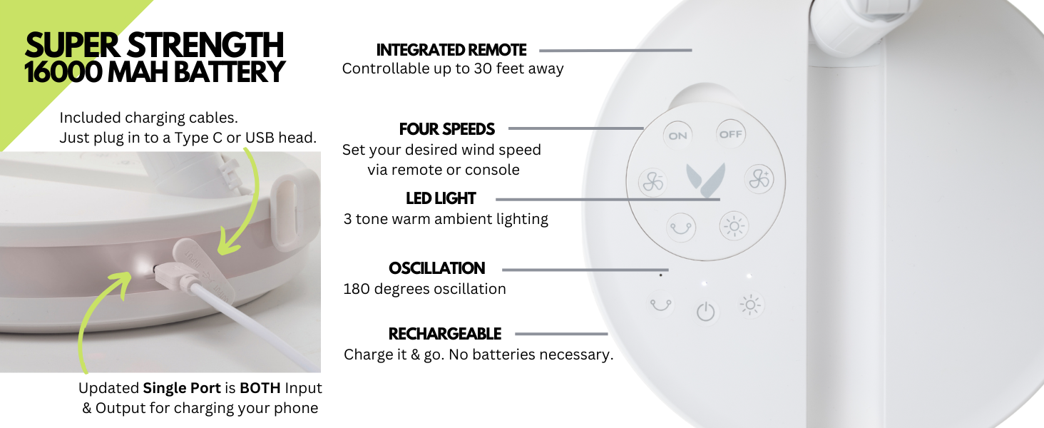 portable folding fan rechargeable long battery life