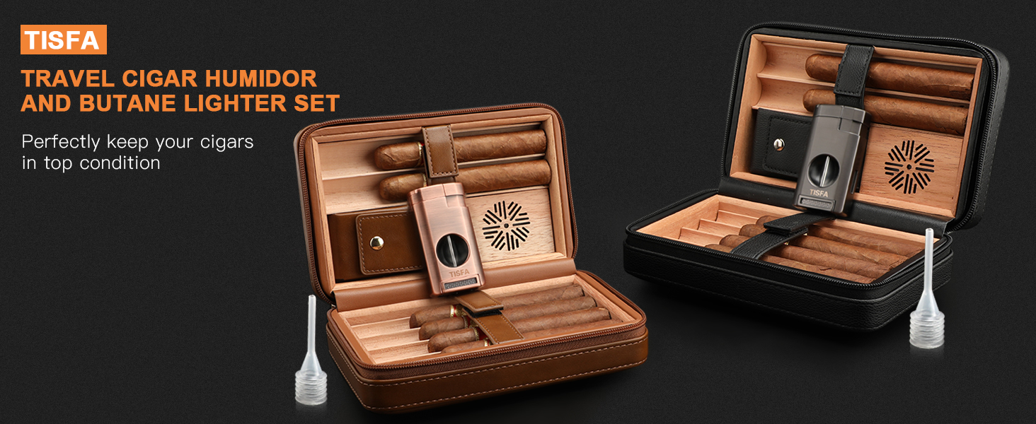 cigar humidor with cigar lighter