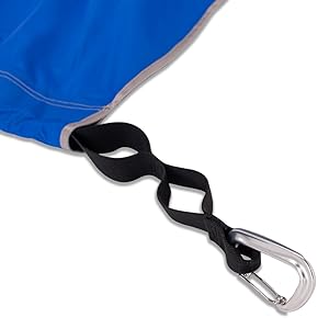 Built-in adjustable tree straps and carabiners.